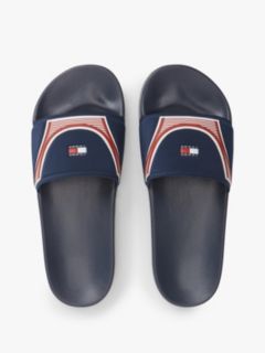 Logo Strap Pool Slides — Blue 3