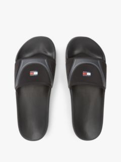 Logo Strap Pool Slides — Black 3