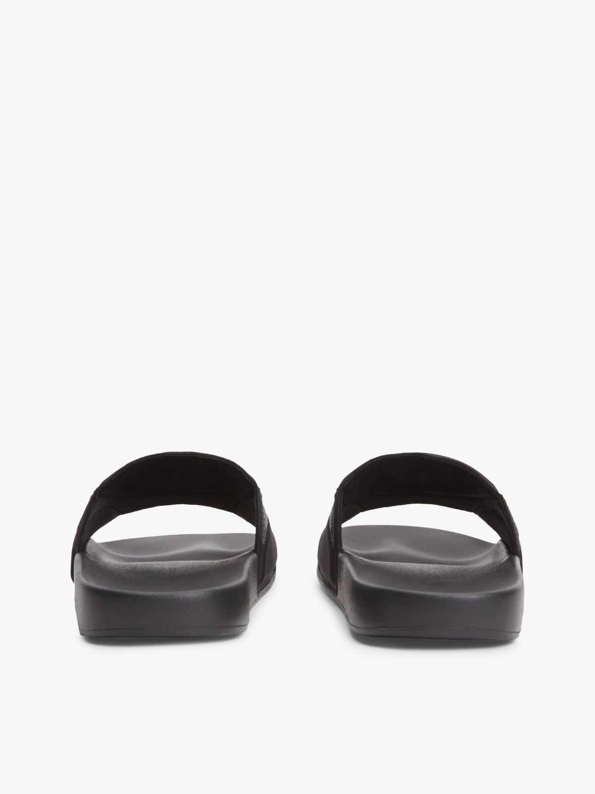 Logo Strap Pool Slides — Black
