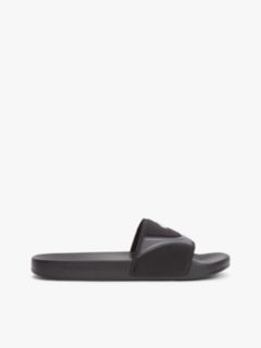 Logo Strap Pool Slides — Black 1