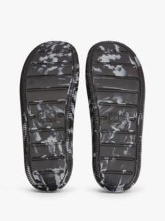 Embossed Fine Cleat Cutout Marbled Slides — Black 5