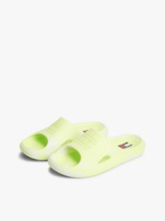 Embossed Fine Cleat Cutout Marbled Slides — Green 2