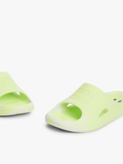 Embossed Fine Cleat Cutout Marbled Slides — Green 6
