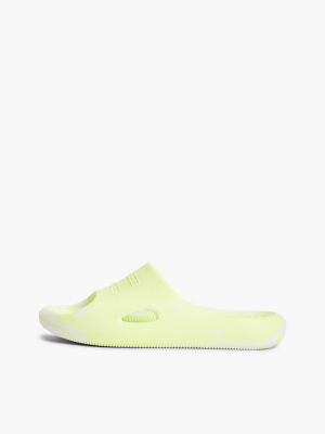 claquettes marbrées finement crantées à découpe vert pour hommes tommy jeans