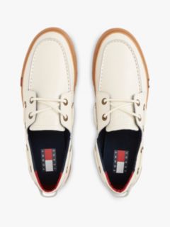 Archive Flag Stripe Leather Boat Shoes — Beige 3