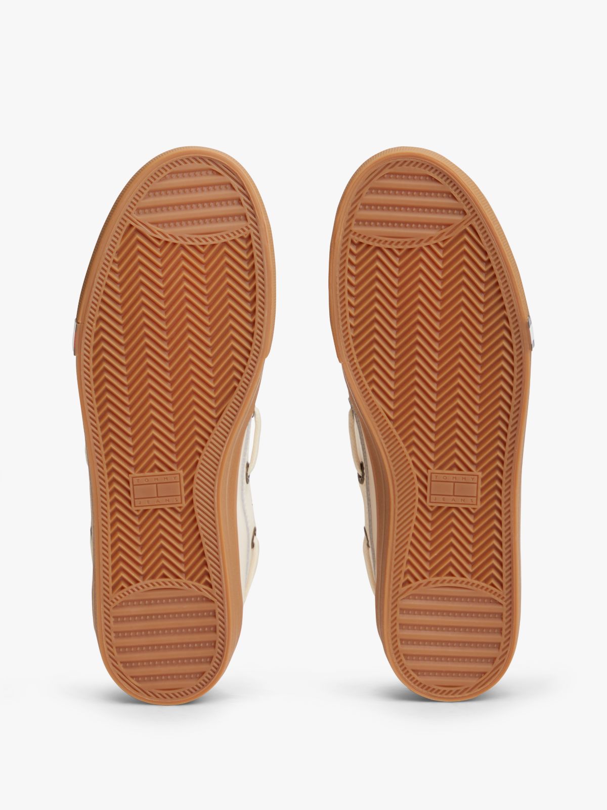 Archive Flag Stripe Leather Boat Shoes — Beige