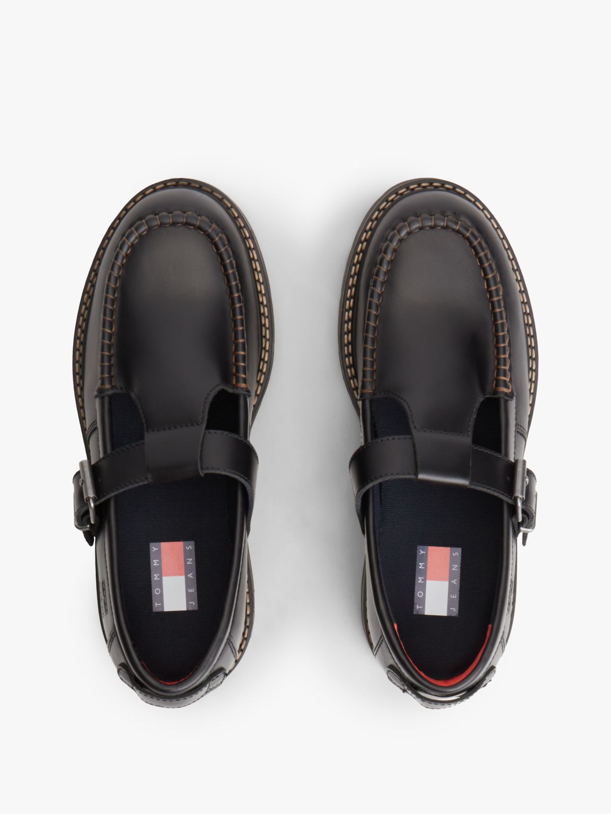 Archive Leather Cleat T-Bar Shoes — Black