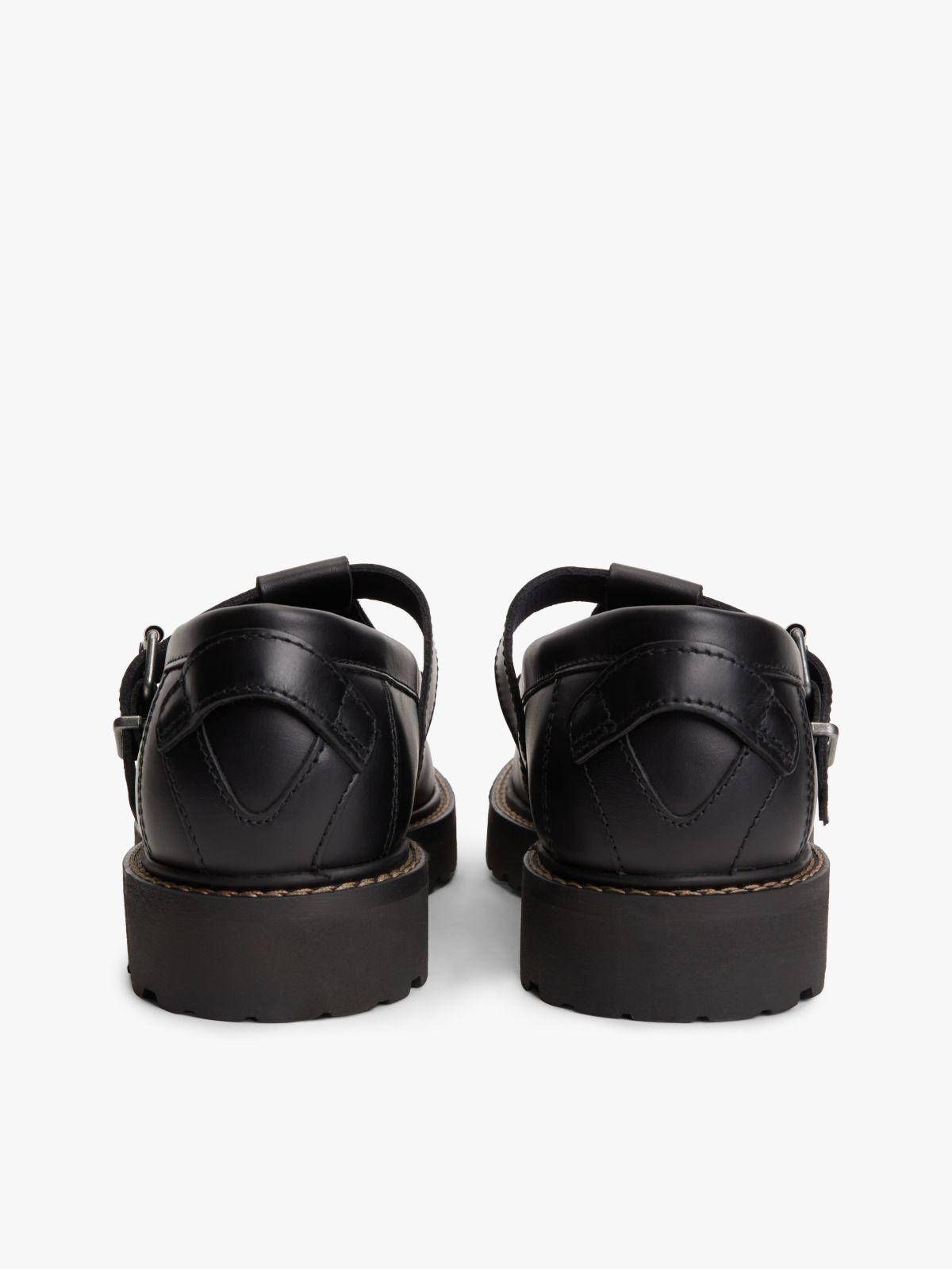 Archive Leather Cleat T-Bar Shoes — Black