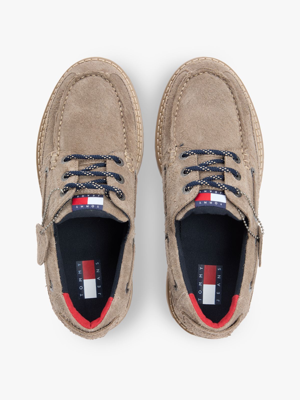 Archive Cleat Textured Suede Boat Shoes — Beige