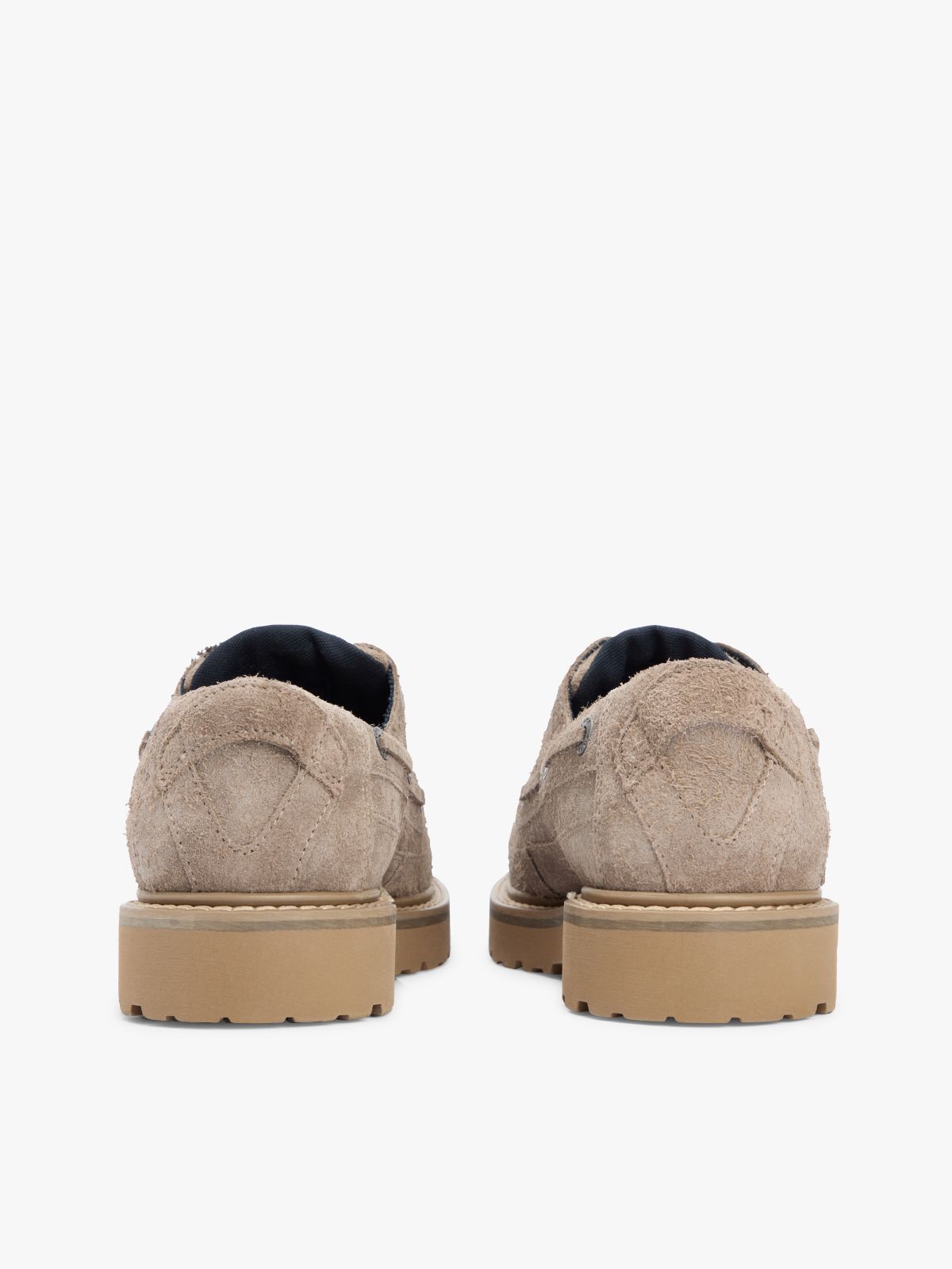 Archive Cleat Textured Suede Boat Shoes — Beige