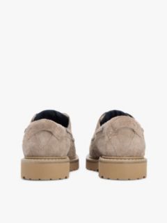 Archive Cleat Textured Suede Boat Shoes — Beige 4