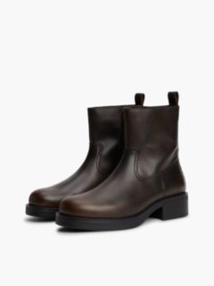 Leather Biker Boots — Brown 2