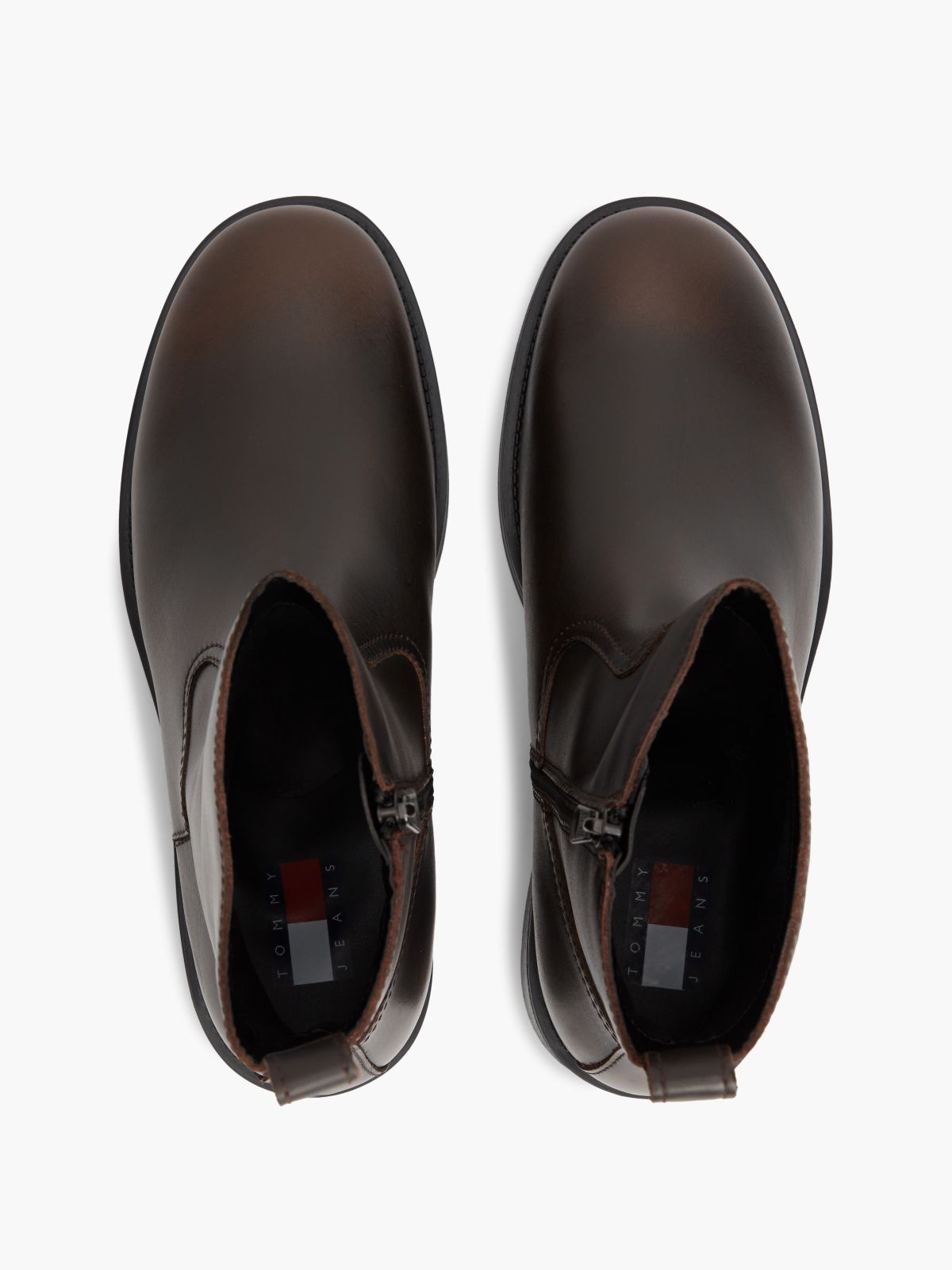 Leather Biker Boots — Brown