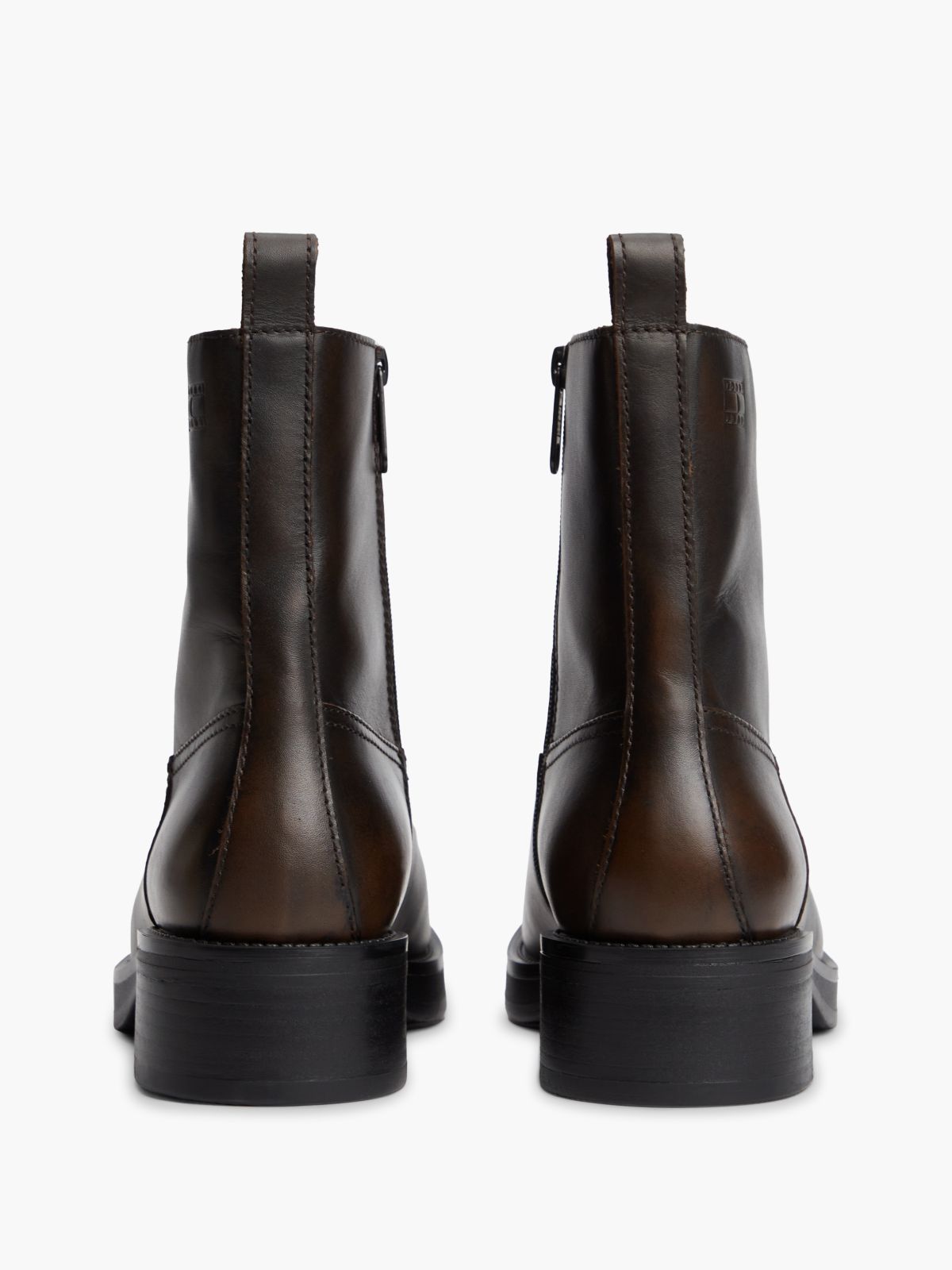 Leather Biker Boots — Brown