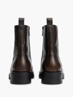 Leather Biker Boots — Brown 4