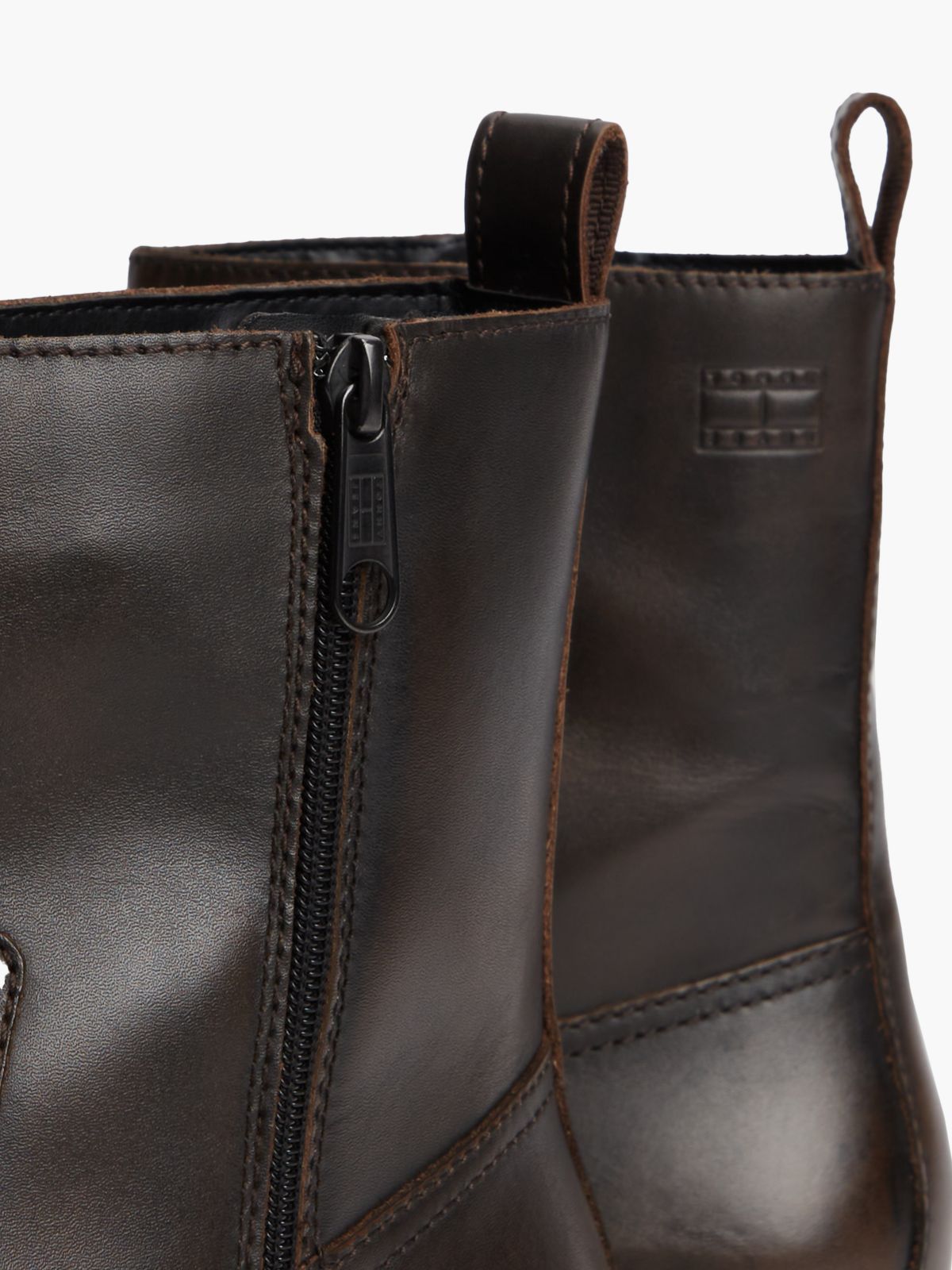 Leather Biker Boots — Brown