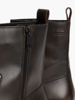 Leather Biker Boots — Brown 6