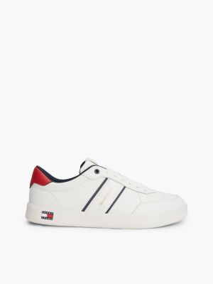 blue lightweight court trainers with leather for men tommy jeans