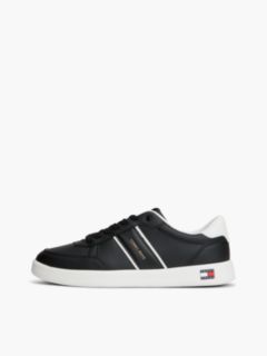 Lightweight Court Trainers With Leather — Black 7