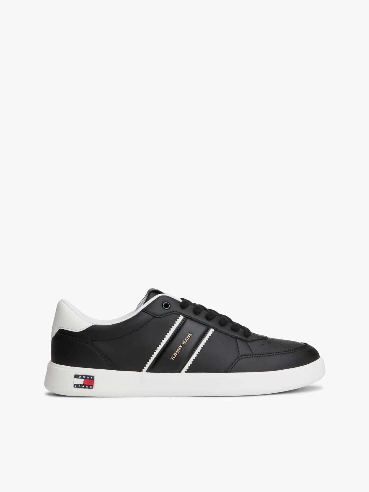 Lightweight Court Trainers With Leather — Black