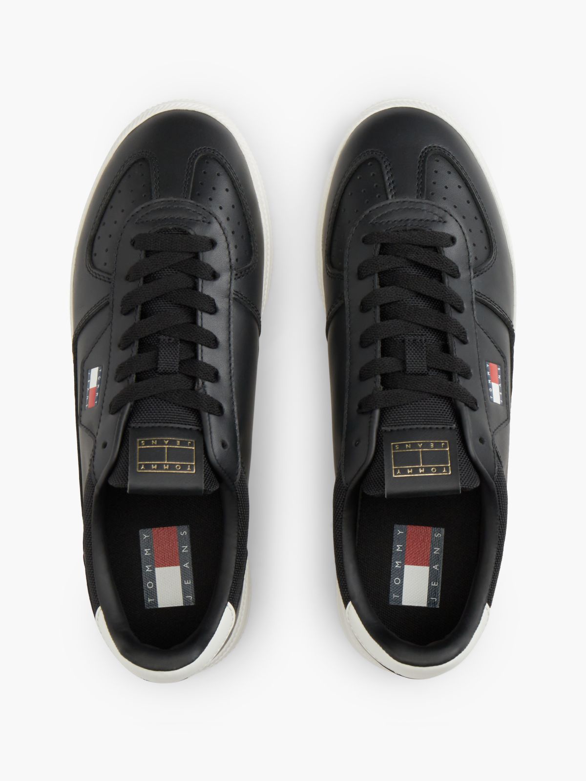 The Greenwich Logo Trainers With Leather — Black