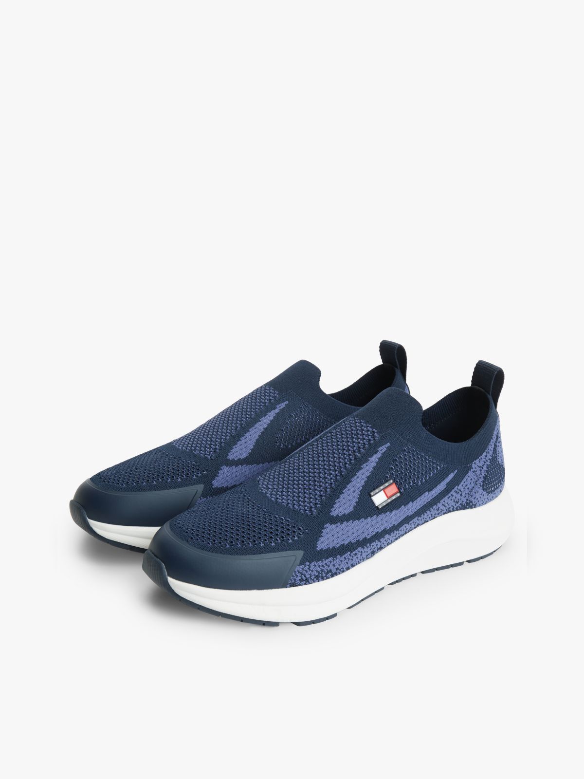 Logo Knit Pull-On Trainers — Blue