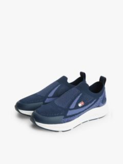Logo Knit Pull-On Trainers — Blue 2