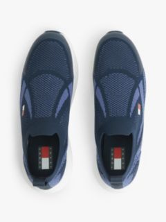 Logo Knit Pull-On Trainers — Blue 3
