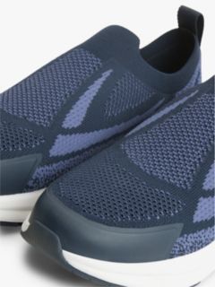 Logo Knit Pull-On Trainers — Blue 6