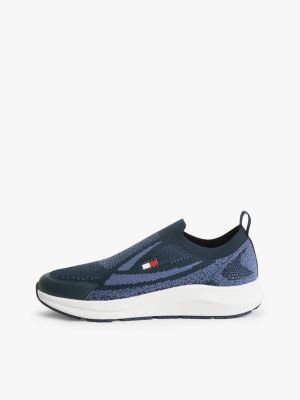 blau strick-sneaker zum hineinschlüpfen mit logo für herren - tommy jeans