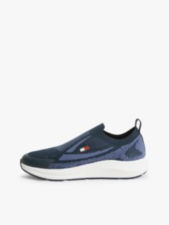 Logo Knit Pull-On Trainers — Blue 7