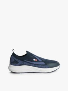 Logo Knit Pull-On Trainers — Blue 1