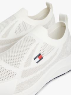 Logo Knit Pull-On Trainers — White 6