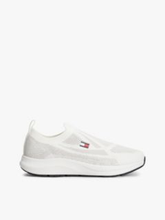 Logo Knit Pull-On Trainers — White 1