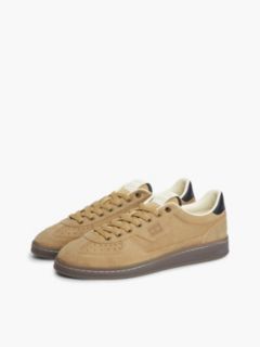 The Greenwich Logo Suede Court Trainers — Beige 2