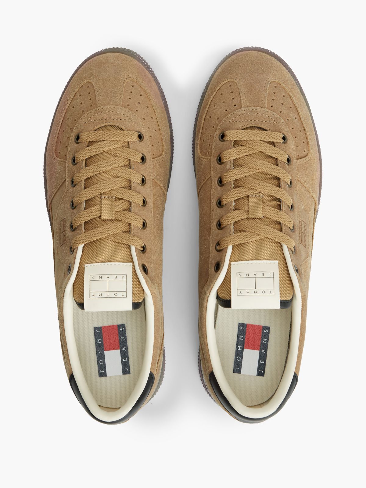 The Greenwich Logo Suede Court Trainers — Beige