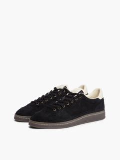 The Greenwich Logo Suede Court Trainers — Black 2