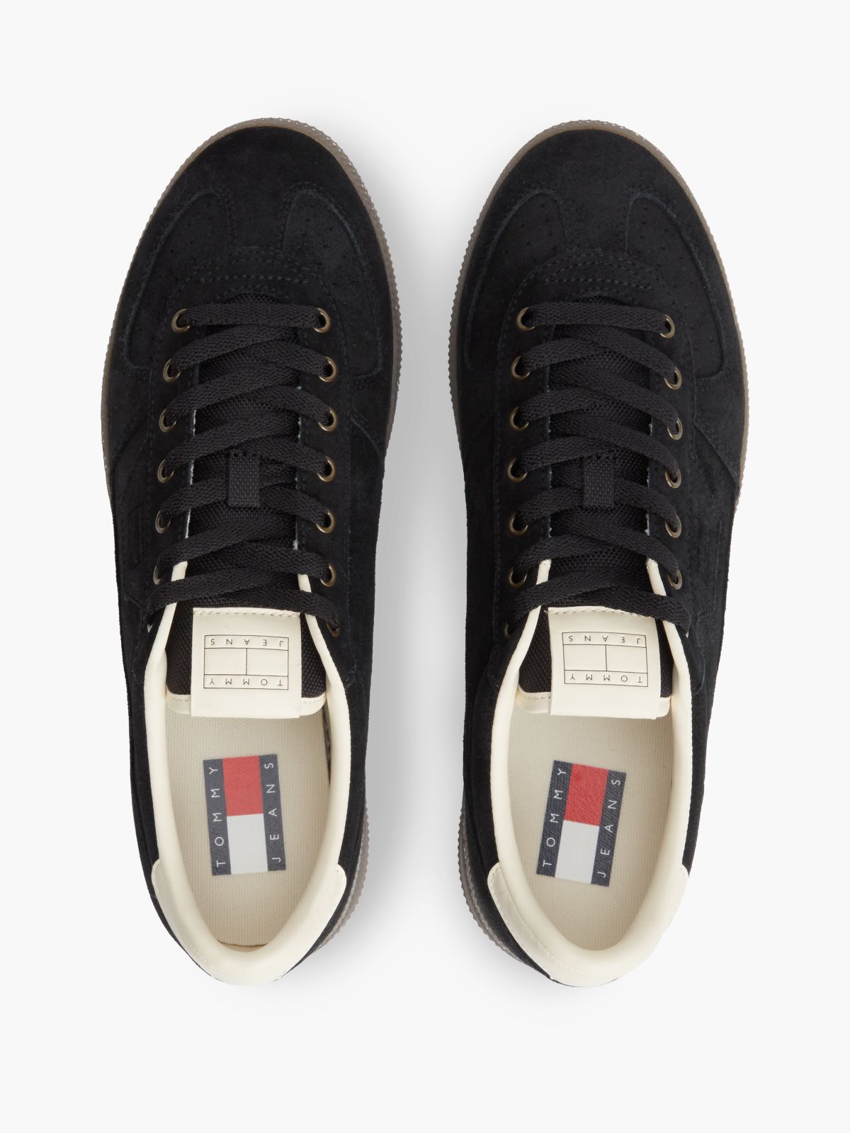 The Greenwich Logo Suede Court Trainers — Black