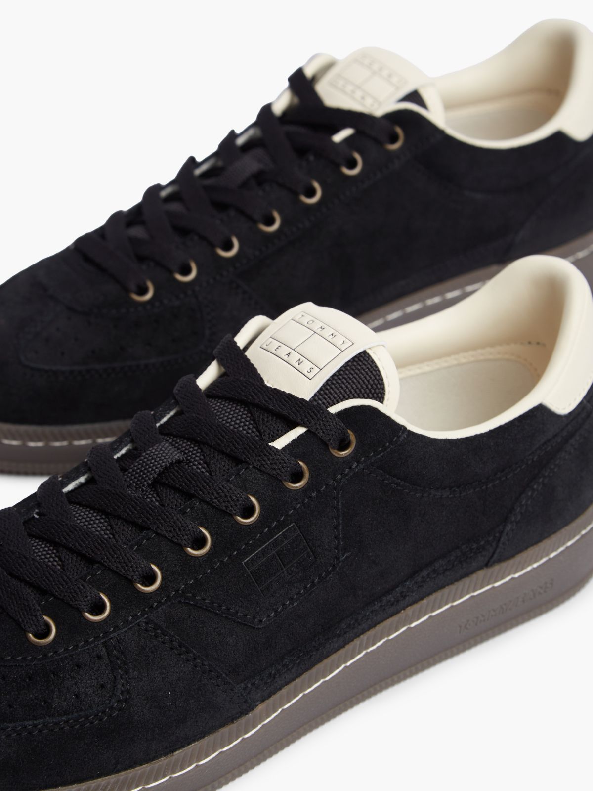The Greenwich Logo Suede Court Trainers — Black
