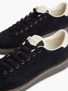 The Greenwich Logo Suede Court Trainers — Black 6