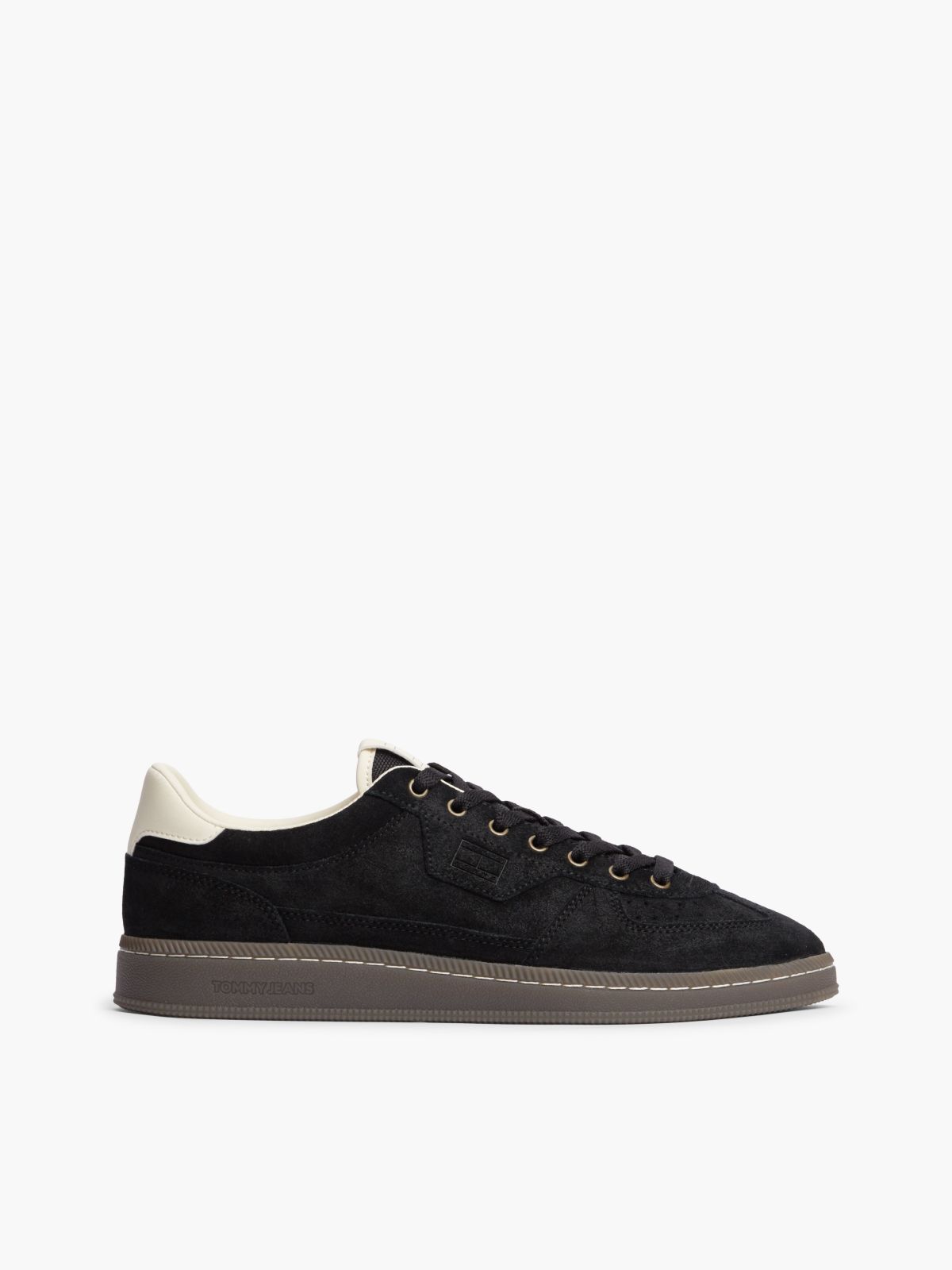 The Greenwich Logo Suede Court Trainers — Black