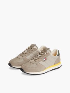 Suede Mixed Texture Trainers — Beige 2