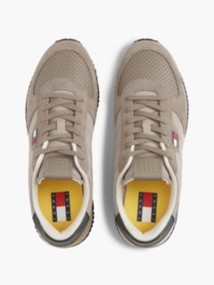 Suede Mixed Texture Trainers — Beige 3