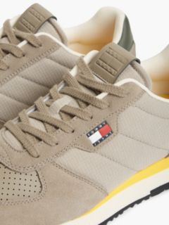 Suede Mixed Texture Trainers — Beige 6