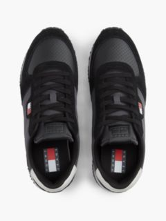 Suede Mixed Texture Trainers — Black 3
