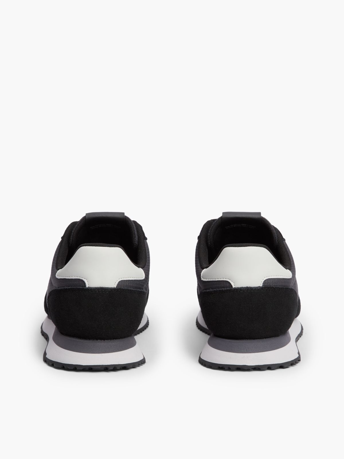 Suede Mixed Texture Trainers — Black