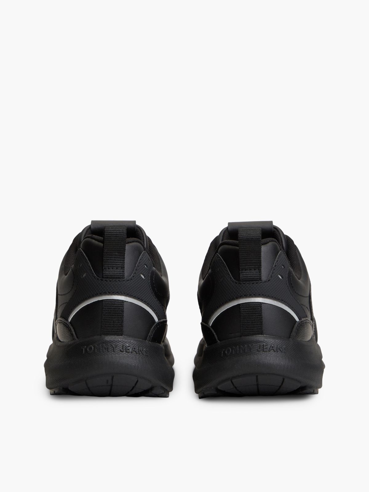 Mixed Texture Chunky Trainers — Black