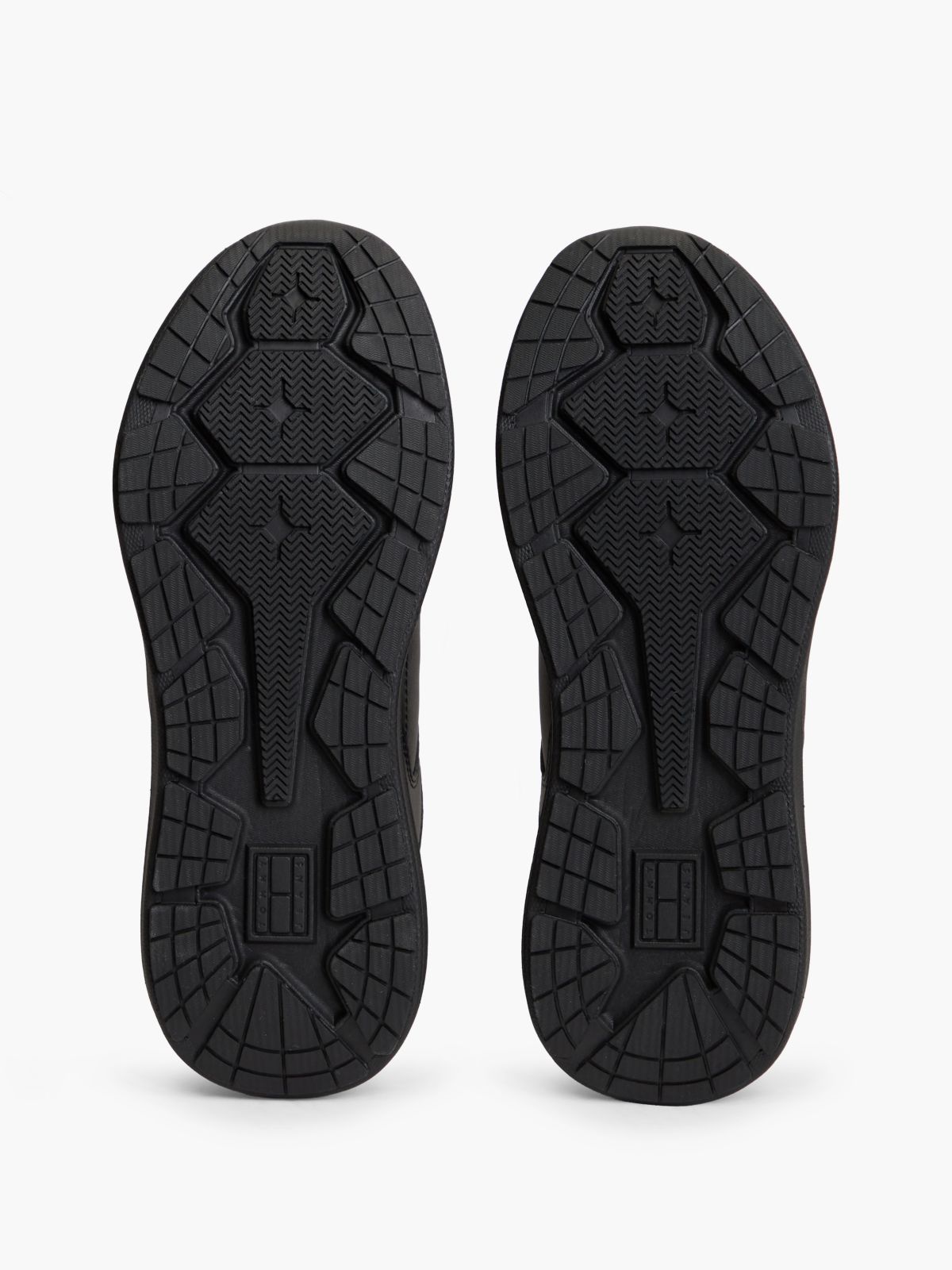 Mixed Texture Chunky Trainers — Black