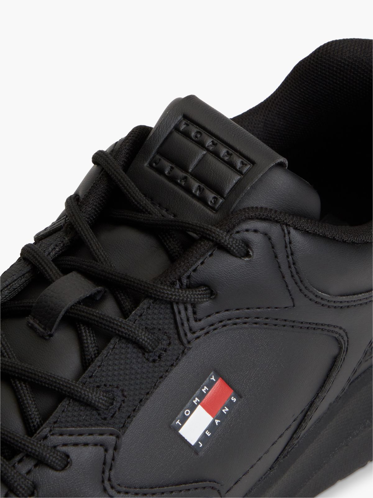 Mixed Texture Chunky Trainers — Black