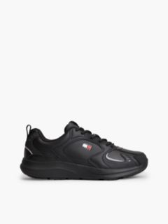 Mixed Texture Chunky Trainers — Black 1